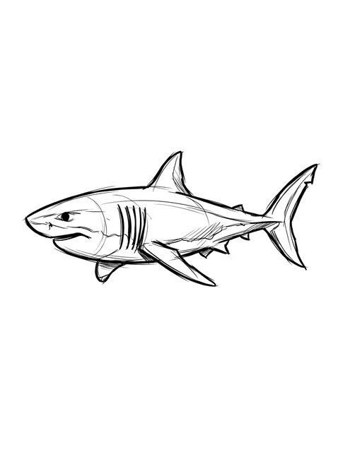 Black and grey sketch shark tattoo design