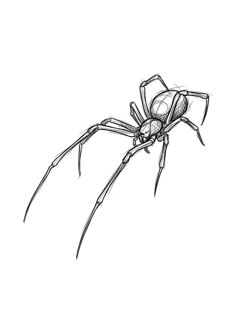 Black and grey sketch spider tattoo design
