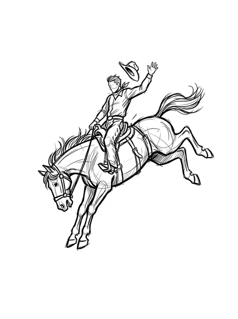 Black and grey sketch western and horse tattoo design