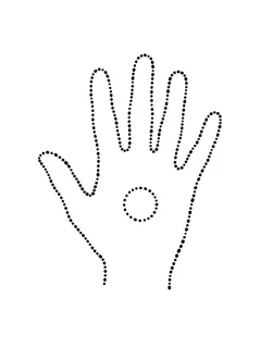 Black and grey stick and poke hand tattoo design