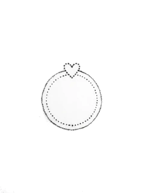 Black and grey stick and poke ring and heart tattoo design