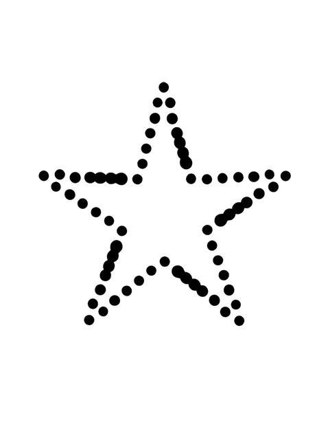 Black and grey stick and poke star tattoo design: a five-pointed star