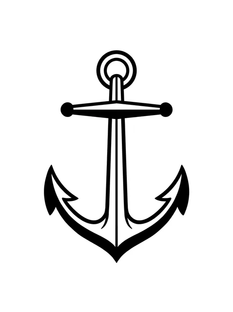 Black and white traditional anchor tattoo design