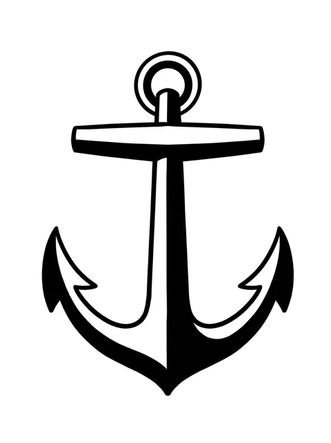 Black and grey traditional anchor tattoo design: a sturdy shank, crossbar, and flukes
