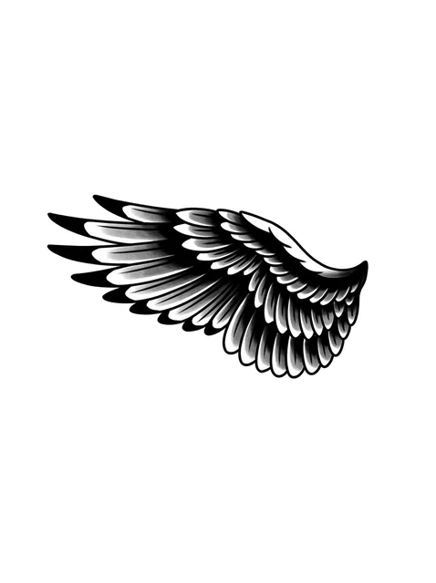 Black and grey traditional bird tattoo design