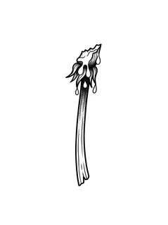 Black and white traditional candle tattoo design: a melting candle