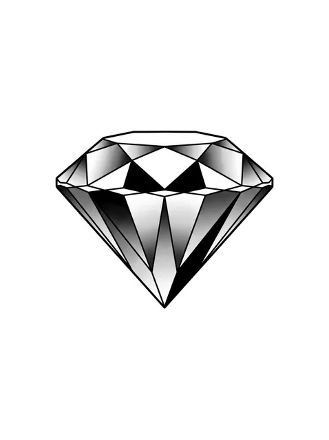Black and grey traditional diamond tattoo design