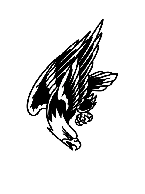 Black and white traditional eagle tattoo design