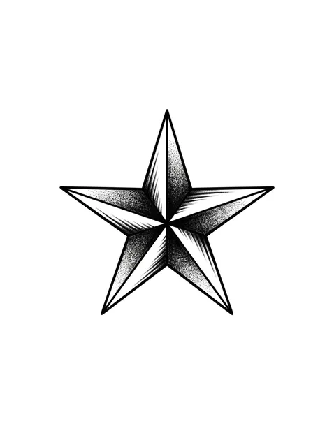 Black and white traditional star tattoo design