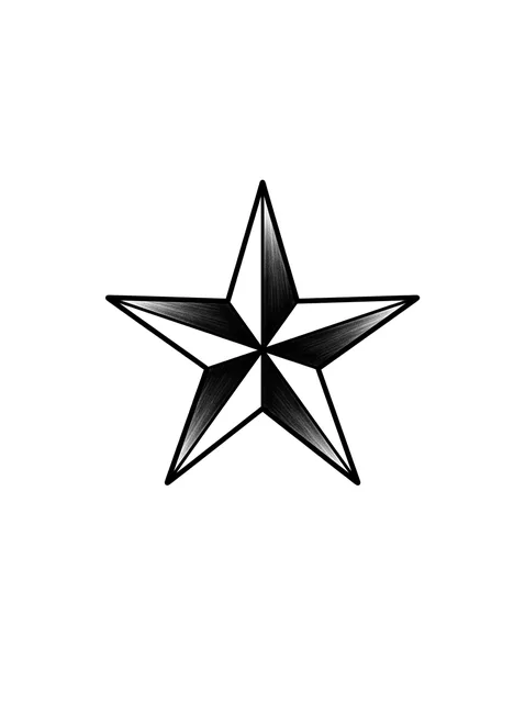 Black and grey traditional star tattoo design