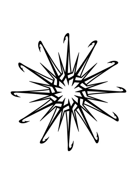 Black and white tribal abstract tattoo design: a star-like abstract pattern