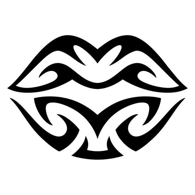 Black and white tribal abstract tattoo design