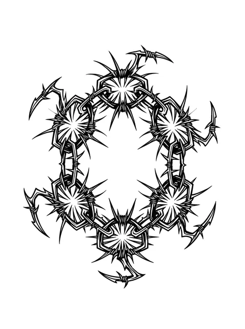 Black and white tribal abstract tattoo design