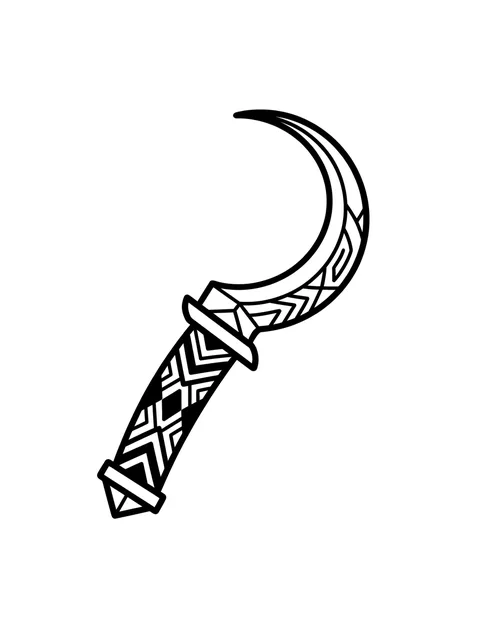 Black and white tribal dagger tattoo design