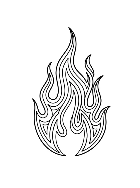 Black and white tribal fire tattoo design