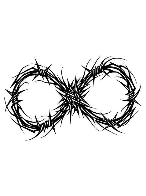 Black and white tribal infinity tattoo design