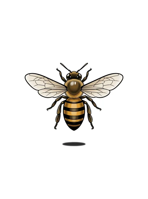 Color 3D bee tattoo design