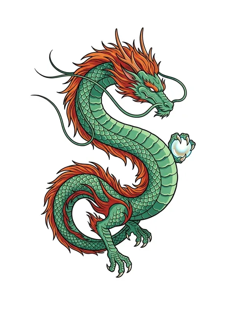 Color anime dragon tattoo design