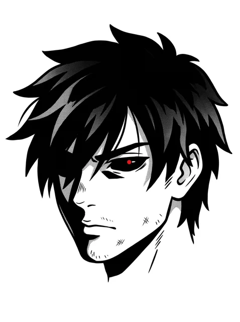 anime Eye tattoo design, in colour