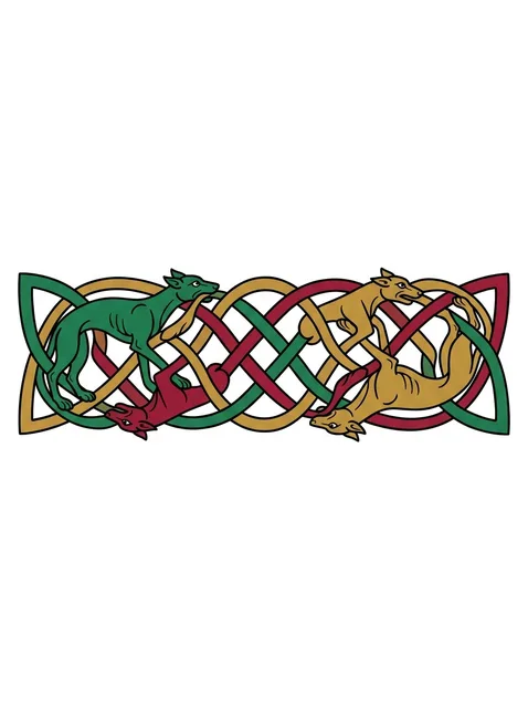 Color celtic armband and celtic knot tattoo design