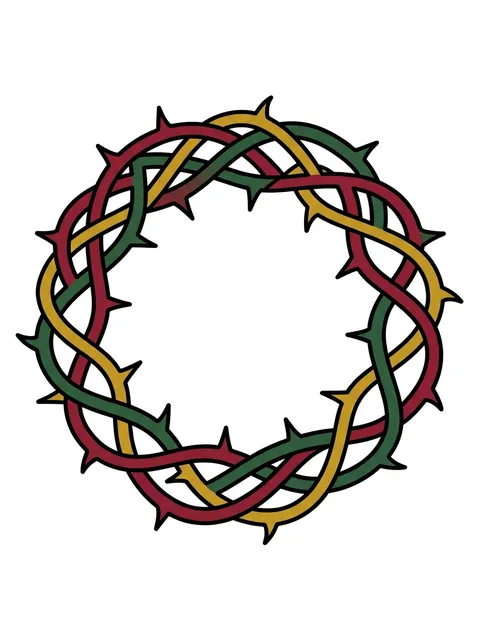 Color celtic crown of thorns tattoo design