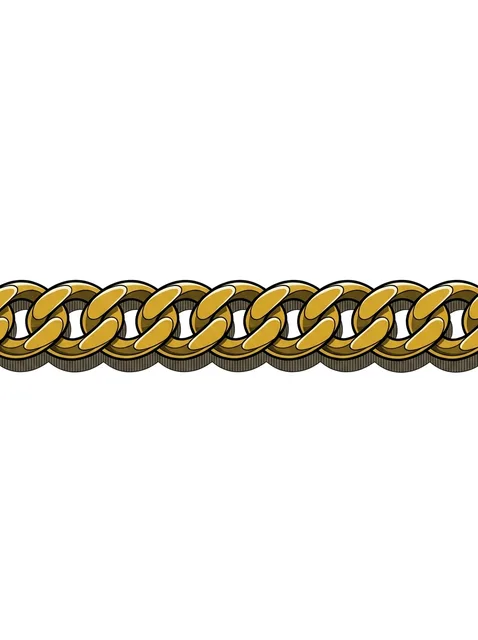 Color illustrative armband and chain tattoo design: a highlight and a small shadow beneath