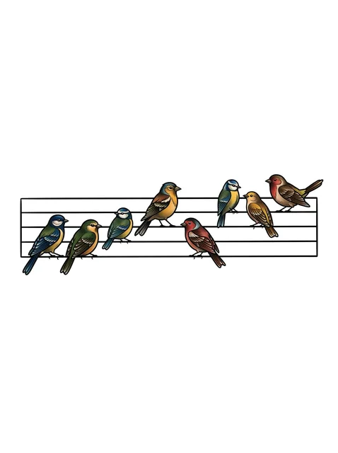 Color illustrative bird tattoo design