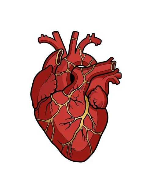Color illustrative broken heart tattoo design