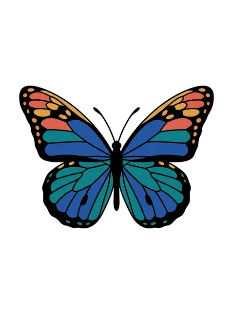 Color illustrative butterfly tattoo design