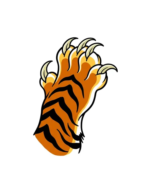 Color illustrative claw tattoo design