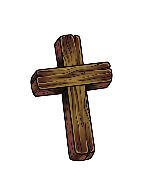 Color illustrative cross tattoo design