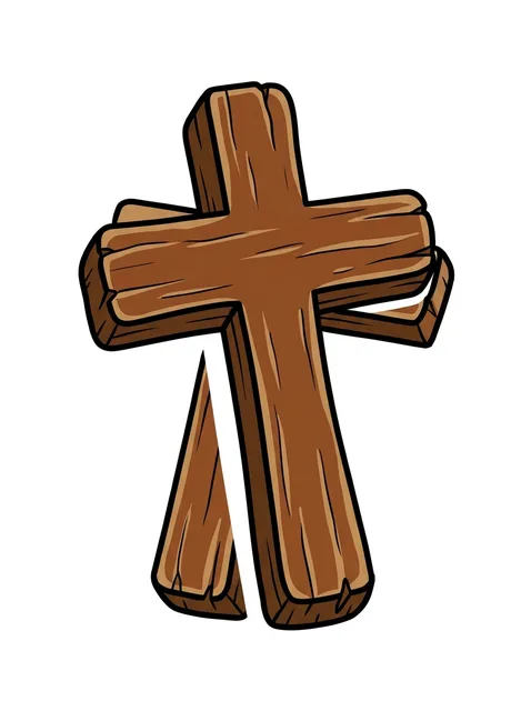 Color illustrative cross tattoo design