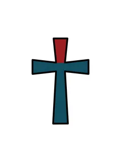Color illustrative cross tattoo design