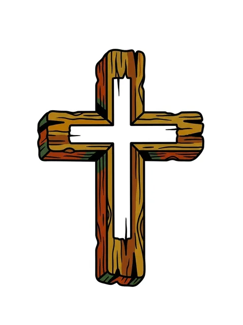 Color illustrative cross tattoo design