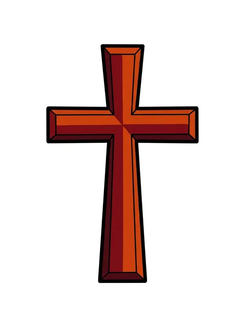 Color illustrative cross tattoo design