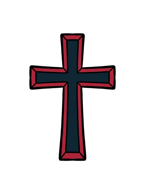 illustrative Cross tattoo design, in colour