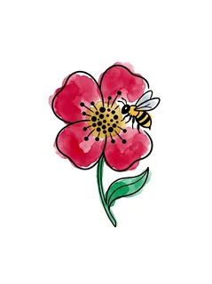 Color illustrative flower tattoo design