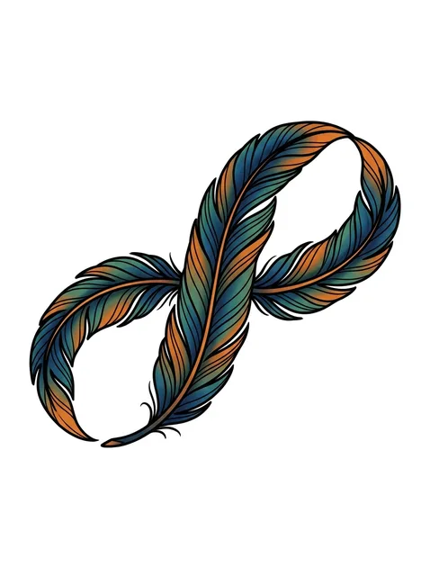 illustrative Infinity tattoo design, in colour