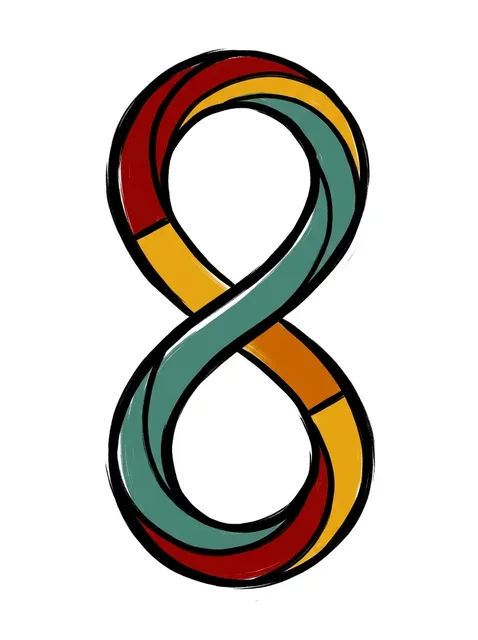 Color illustrative infinity tattoo design