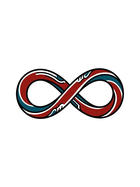 Color illustrative infinity tattoo design