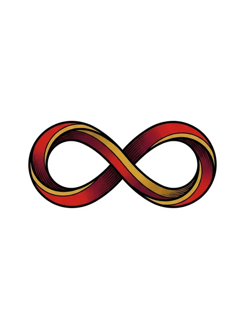 illustrative Infinity tattoo design, in colour