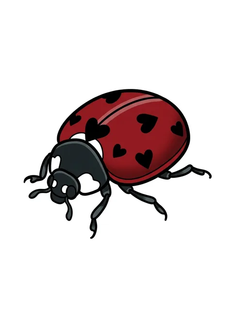 Color illustrative ladybug tattoo design