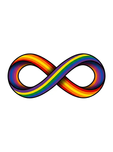 Color illustrative ribbon and infinity tattoo design