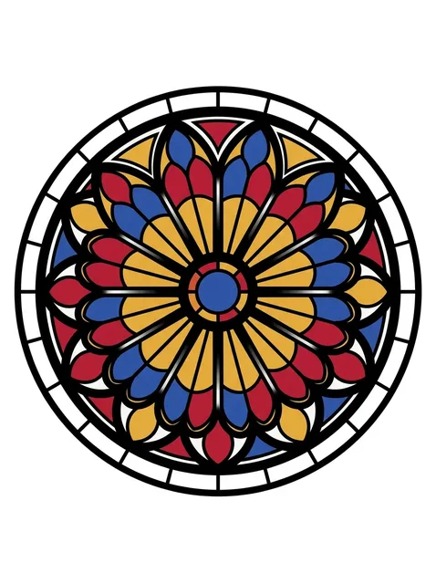 Color illustrative rose window tattoo design (2 of 2)