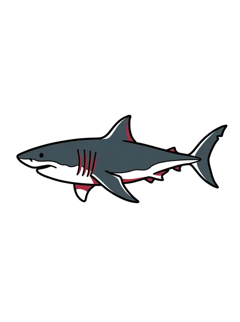 Color illustrative shark tattoo design