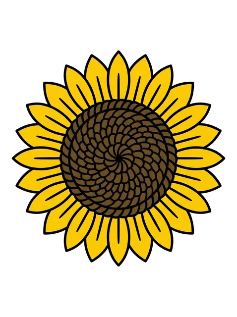 Color illustrative flower and sunflower tattoo design