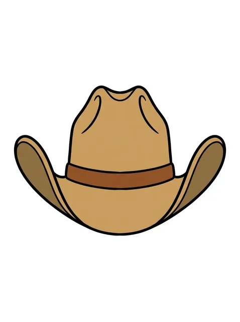 Color illustrative western and cowboy hat tattoo design
