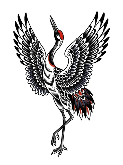 Color irezumi bird tattoo design