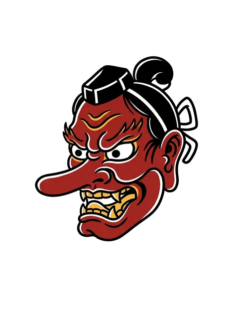 Color irezumi demon tattoo design