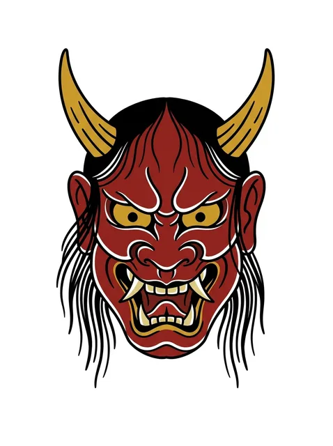Color irezumi demon tattoo design